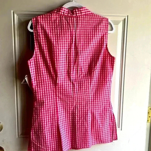 Herman Geist Sleeveless Pink and White Shirt Size Small - Picture 4 of 9